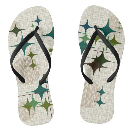 Midden eeuw modern steruitbarstingen en bollen teenslippers (Voetbed)