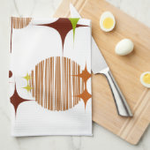 Midden eeuw modern steruitbarstingen en bollen theedoek (Quarter Fold)