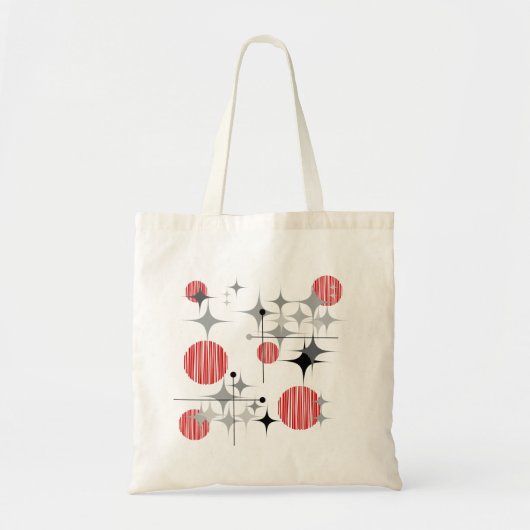 Midden eeuw modern steruitbarstingen en bollen tote bag (Voorkant)