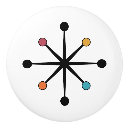 Midden eeuw modern stervormig ontwerp keramische knop (Voorkant)