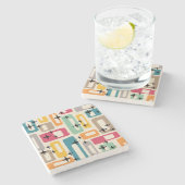 Midden eeuw modern stijl stenen onderzetter (Zijkant)
