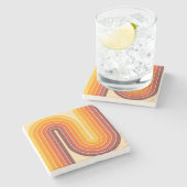 Midden eeuw modern stijl stenen onderzetter (Zijkant)