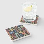 Midden eeuw modern stijl stenen onderzetter (Zijkant)