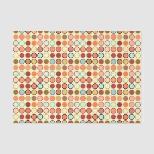 Midden-Eeuw Modern Stippen Cream met Multi Neutral Tissuepapier (Voorkant)