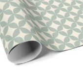 Midden eeuw Modern Stoffig Sage Groen Geometrisch Cadeaupapier (Rol Hoek)