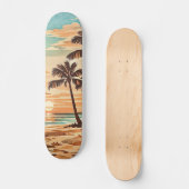 midden eeuw modern strand Hawaii zonsondergang pal Persoonlijk Skateboard (Voorkant)