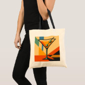Midden Eeuw Modern Sunrise Bauhaus Martini Tote Bag (Voorkant (product))