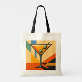 Midden Eeuw Modern Sunrise Bauhaus Martini Tote Bag (Achterkant)