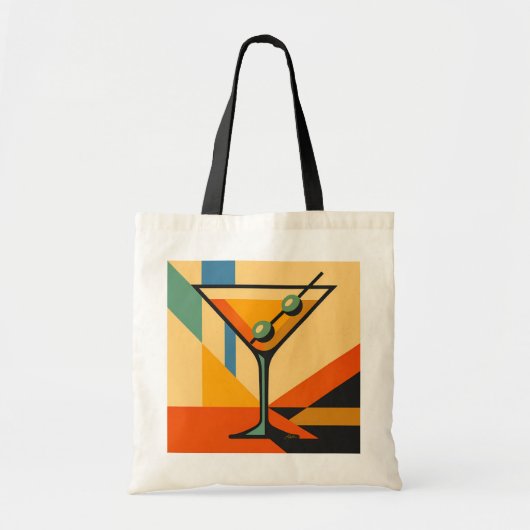 Midden Eeuw Modern Sunrise Bauhaus Martini Tote Bag (Voorkant)