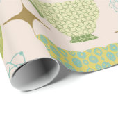 Midden eeuw modern theekoppatroon cadeaupapier (Rol Hoek)