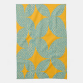 Midden Eeuw Modern Turquoise Diamant Theedoek (Verticaal)