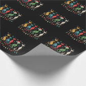 Midden eeuw modern uitziende katten Kerstmis Retro Cadeaupapier (Hoek)