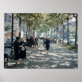 Midden eeuw modern vrouwen Parijs straatmode Poster