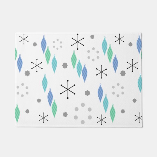 Midden eeuw modern wintergroen deurmat (Voorkant)