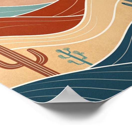 Midden-eeuw modern woestijnlandschap poster (Hoek)