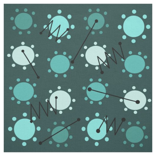 Midden eeuw modern zonneschijn teal stof (Swatch)