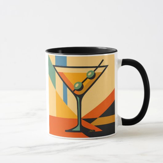 Midden eeuw modern zonsopgang Bauhaus Martini Mok (Rechts)