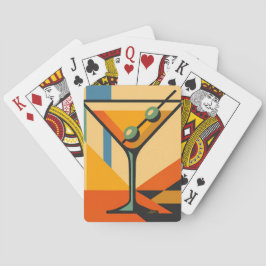 Midden eeuw modern zonsopgang Bauhaus Martini Pokerkaarten