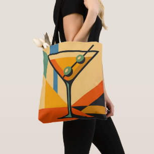 Midden eeuw modern zonsopgang Bauhaus Martini Tote Bag