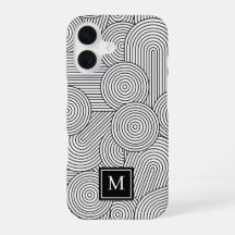 Midden eeuw modern zwart-wit monogram initiaal