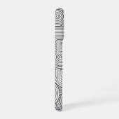 Midden eeuw modern zwart-wit monogram initiaal iPhone 16 hoesje (Rechterkant)