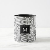 Midden Eeuw Modern Zwart Wit Monogram Initiaal Mok (Midden)