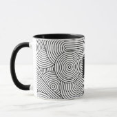 Midden Eeuw Modern Zwart Wit Monogram Initiaal Mok (Links)