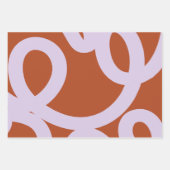 Midden eeuw moderne Abstracte lijnen bruin en Paar Inpakpapier Vel (Voorkant 2)