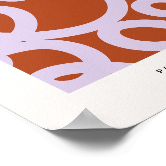 Midden eeuw moderne Abstracte lijnen bruin en Paar Poster (Hoek)