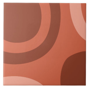 Midden-Eeuw Moderne Abstracte Terracotta Tegeltje