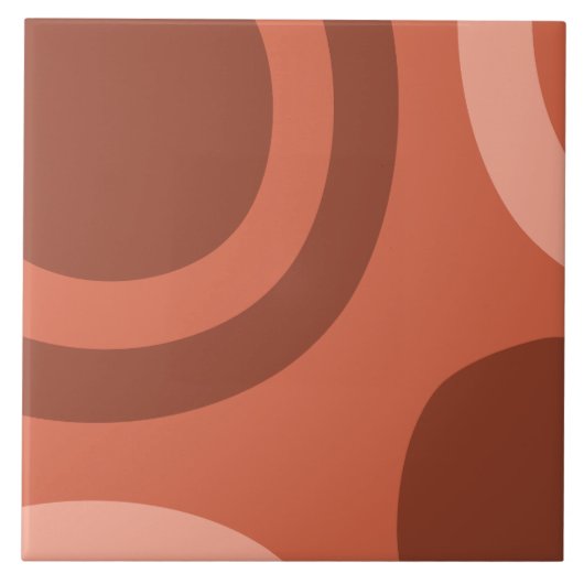 Midden-Eeuw Moderne Abstracte Terracotta Tegeltje (Voorkant)