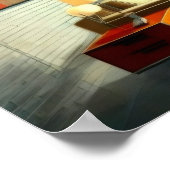 Midden eeuw moderne architecturale interieurtekeni poster (Hoek)