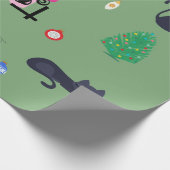 Midden eeuw moderne Atomic Cat Kerstvakantie Cadeaupapier (Hoek)