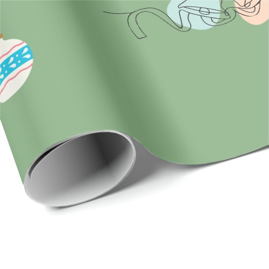 Midden eeuw moderne Atomic Cat Kerstvakantie Cadeaupapier (Rol Hoek)