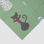 Midden eeuw moderne Atomic Cat Kerstvakantie Tissuepapier (Detail)