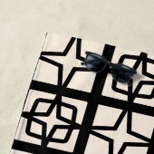 Midden eeuw moderne Atomic jaren 50 Retro Black Cr Strandlaken (In situ)