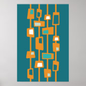 Midden eeuw moderne atomische funky blokken poster (Voorkant)