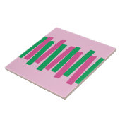 Midden eeuw moderne atomische funky blokken roze,  tegeltje (Zijkant)