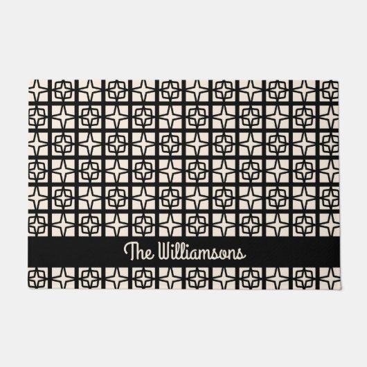 Midden eeuw moderne atomische jaren 1950 Retro gep Deurmat (Voorkant)