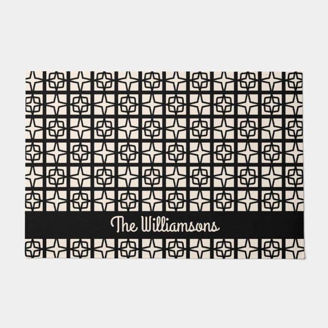 Midden eeuw moderne atomische jaren 1950 Retro gep Deurmat (Voorkant)