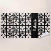 Midden eeuw moderne atomische jaren 1950 Retro gep Strandlaken (Voorkant)