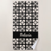 Midden eeuw moderne atomische jaren 1950 Retro gep Strandlaken (Voorkant)