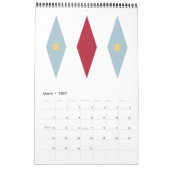 Midden eeuw moderne atomische retro originele kuns kalender (Mar 2027)