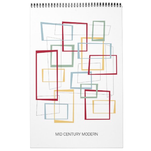 Midden eeuw moderne atomische retro originele kuns kalender (Hoes)