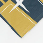 Midden eeuw moderne atoomblokken marine, mosterd fleece deken (Hoek)