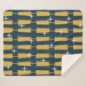 Midden eeuw moderne atoomblokken marine, mosterd sherpa deken (Voorkant (horizontaal))