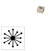 Midden eeuw moderne atoomburst retro jaren '50 rubberstempel (Gestempeld)