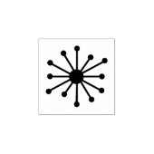 Midden eeuw moderne atoomburst retro jaren '50 rubberstempel (Afrduk)