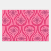Midden-eeuw moderne atoomdruppels patroon heet roz inpakpapier vel (Voorkant 3)