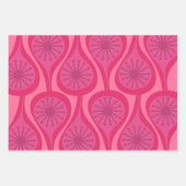 Midden-eeuw moderne atoomdruppels patroon heet roz inpakpapier vel (Voorkant 2)